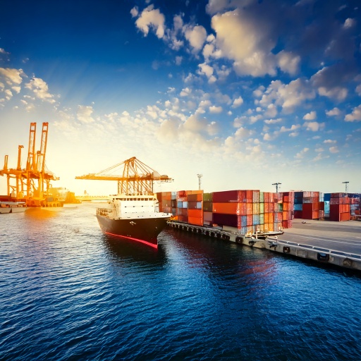 Firefly gerar uma imagem contendo caminhão, mar e porto sobre logistica e commodites  79030.jpg